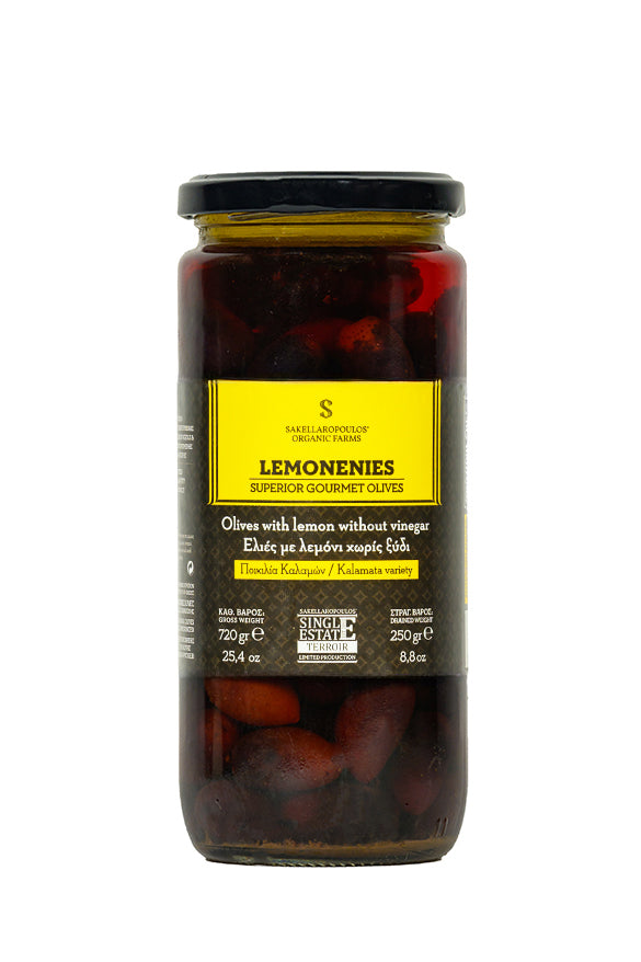 Gourmet Olives with lemon juice and peel - Lemonenies