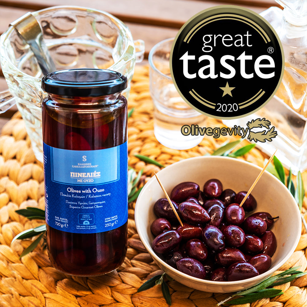 Pinelies Gourmet Olives with Ouzo