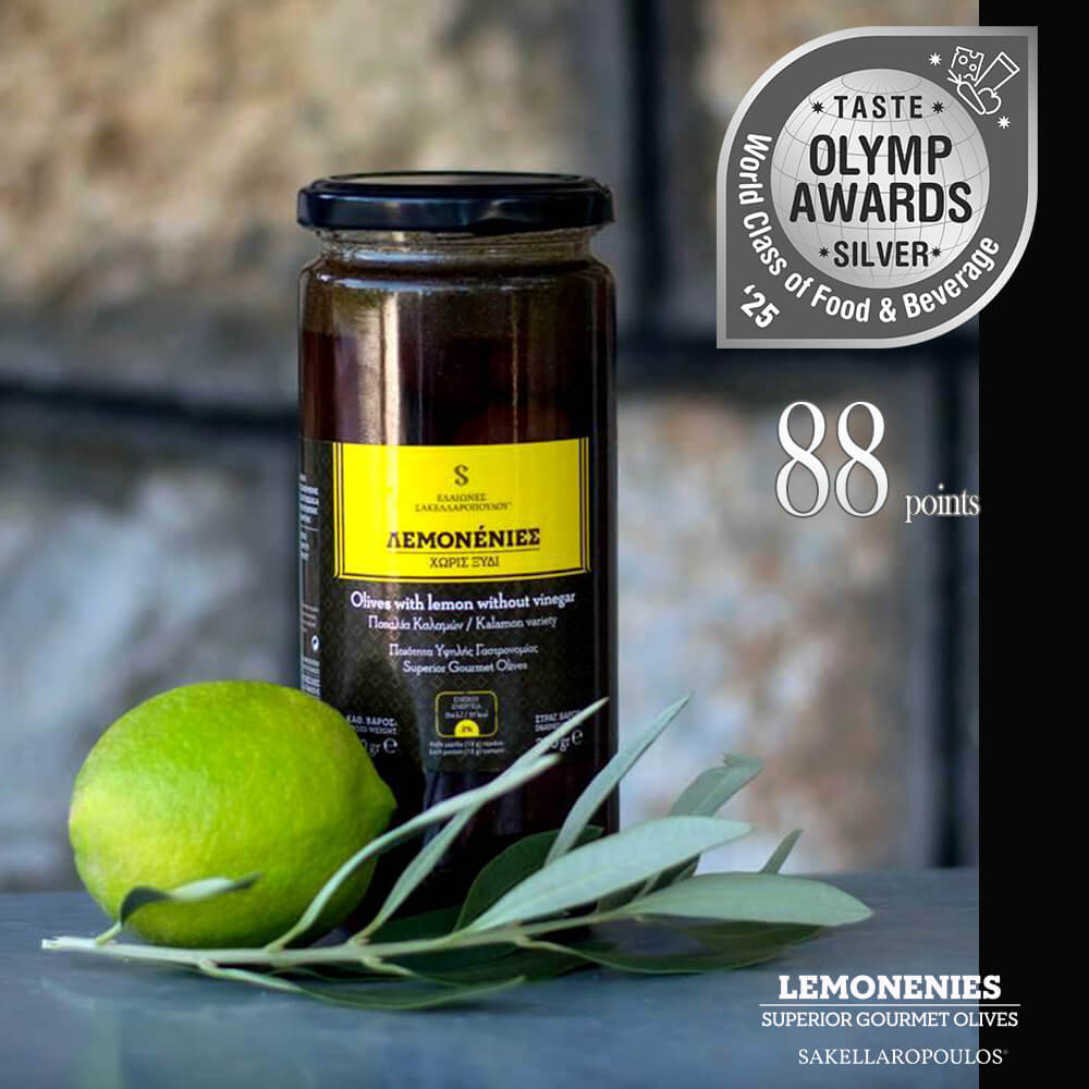 Gourmet Olives with lemon juice and peel - Lemonenies